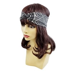 Black Boho Twisted Headband